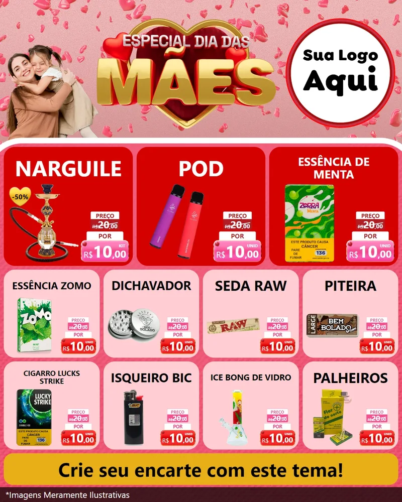 Modelo de Rede Social para Feed Instagram com o tema Especial Dia Das Mães para Tabacaria