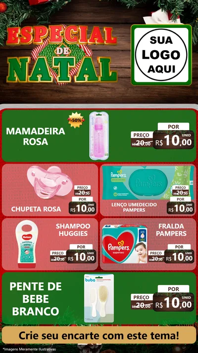 Modelo de TV para TV Vertical com o tema Especial de Natal para Bebês