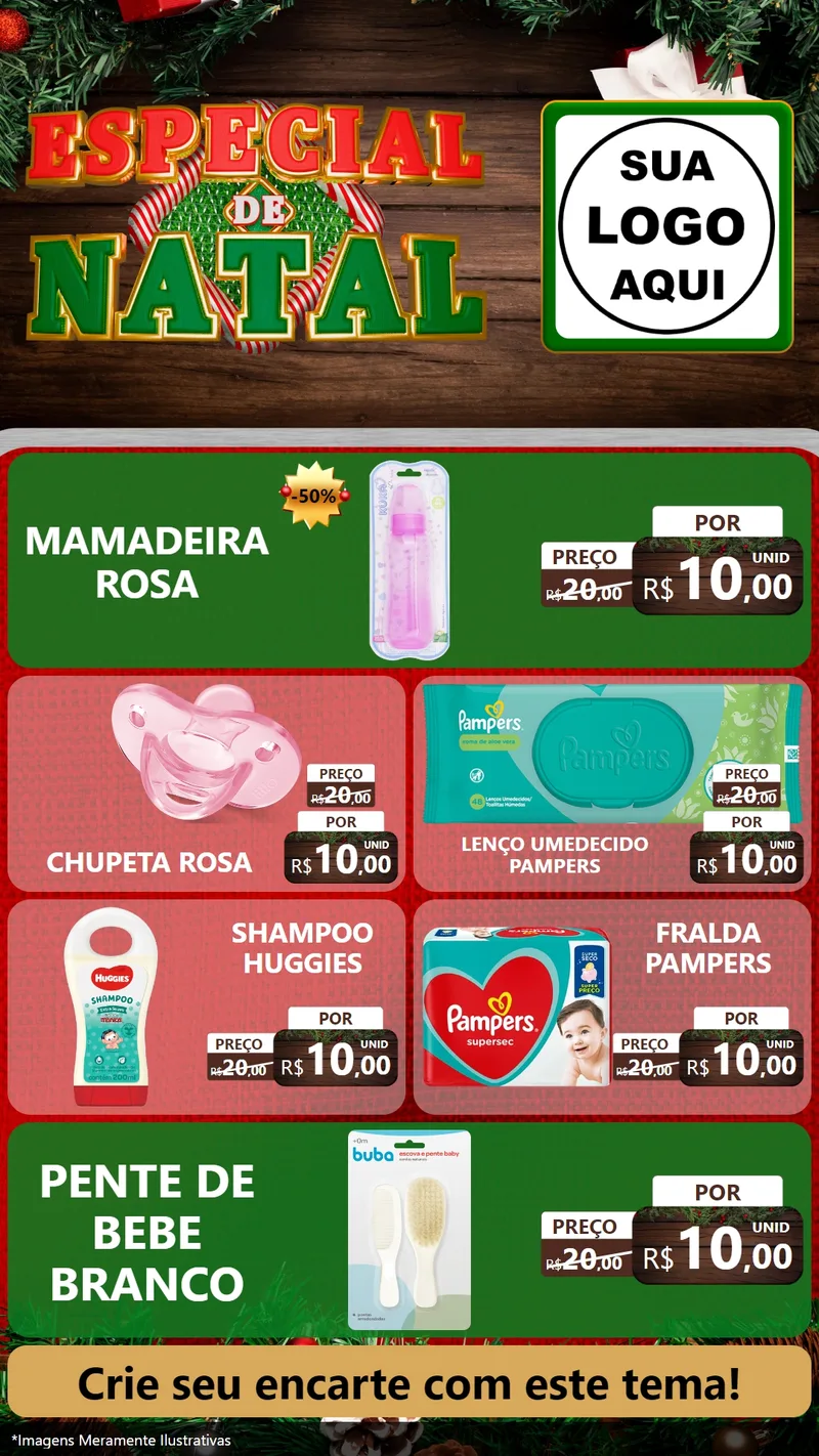Modelo de TV para TV Vertical com o tema Especial de Natal para Bebês