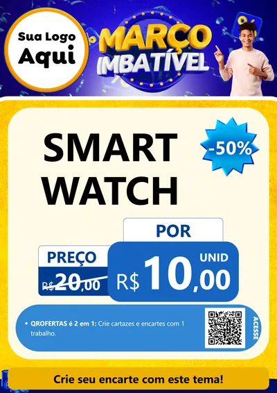 Modelo de Cartaz para Cartaz A4 Vertical com o tema Março Imbatível para Informática