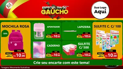 Modelo de TV para TV Horizontal com o tema Especial Dia do Gaúcho para Papelaria