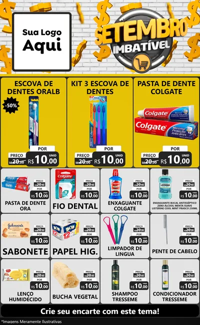 Modelo de Encarte para Encarte Grande com o tema Setembro Imbatível para Higiene Pessoal