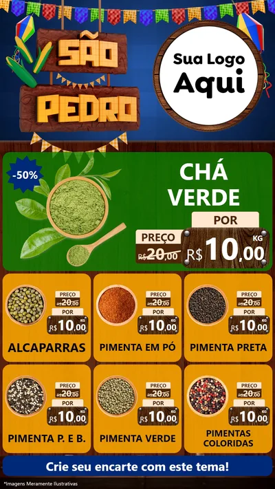 Modelo de Rede Social para Stories com o tema São Pedro para Produtos Naturais