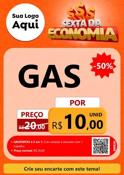 Modelo de Cartaz para Cartaz A4 Vertical com o tema Sexta da Economia para Água e gás