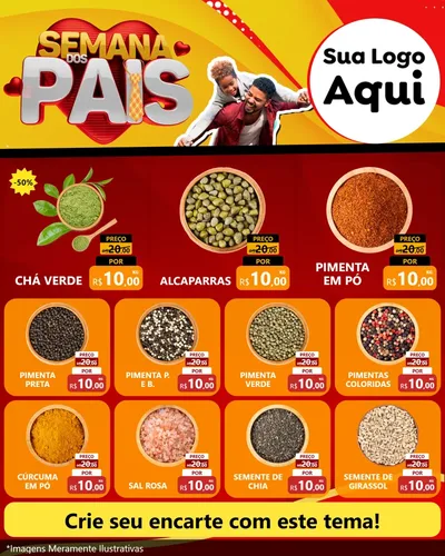 Modelo de Rede Social para Feed Instagram com o tema Semana Dos Pais para Produtos Naturais