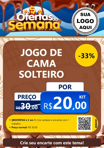 Modelo de Cartaz para Cartaz A4 Vertical com o tema Ofertas da Semana - Páscoa para Cama, Mesa e Banho