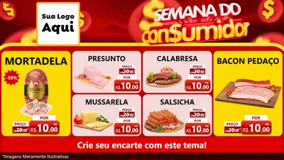 Modelo de TV para TV Horizontal com o tema Semana do Consumidor para Frios e Laticínios