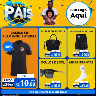 Modelo de Rede Social para Feed Facebook com o tema Dia dos Pais para Roupas e acessórios