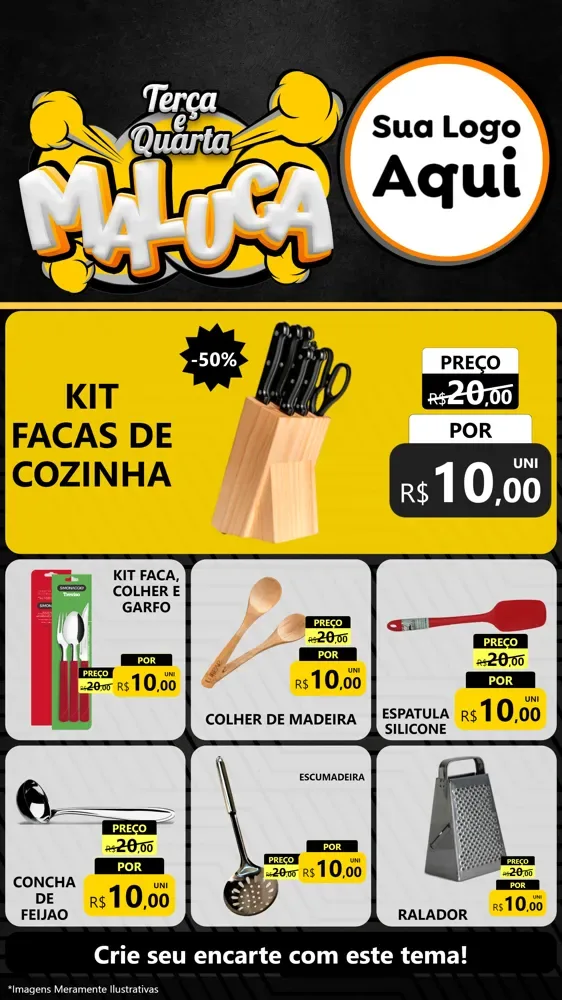 Modelo de Rede Social para Stories com o tema Terça e Quarta Maluca para Utilidades Domésticas