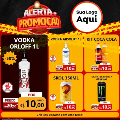 Modelo de Rede Social para Feed Facebook com o tema Alerta de Promoção para Distribuidora de bebidas