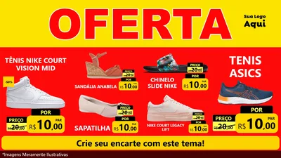 Modelo de TV para TV Horizontal com o tema OFERTA - Vermelho Cartaz para Calçados