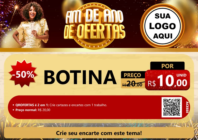 Modelo de Cartaz para Cartaz A4 Horizontal com o tema Fim de Ano de Ofertas para Agropecuária