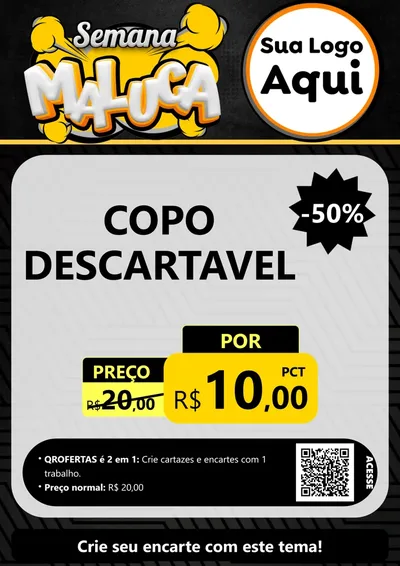 Modelo de Cartaz para Cartaz A4 Vertical com o tema Semana Maluca para Embalagens