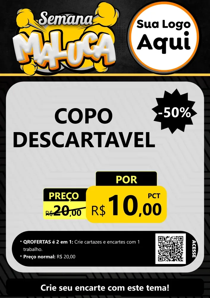 Modelo de Cartaz para Cartaz A4 Vertical com o tema Semana Maluca para Embalagens