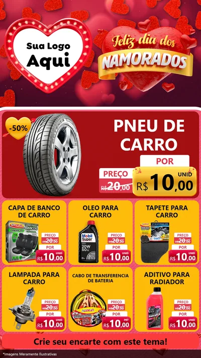 Modelo de Rede Social para Stories com o tema Feliz Dia Dos Namorados para Auto peças
