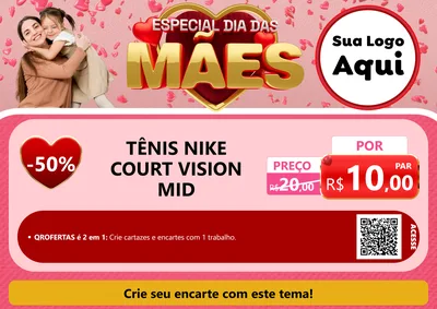 Modelo de Cartaz para Cartaz A4 Horizontal com o tema Especial Dia Das Mães para Calçados