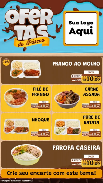 Modelo de TV para TV Vertical com o tema Ofertas de Páscoa para Restaurante