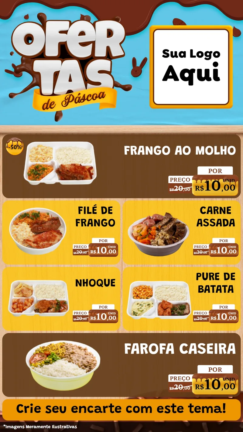 Modelo de TV para TV Vertical com o tema Ofertas de Páscoa para Restaurante
