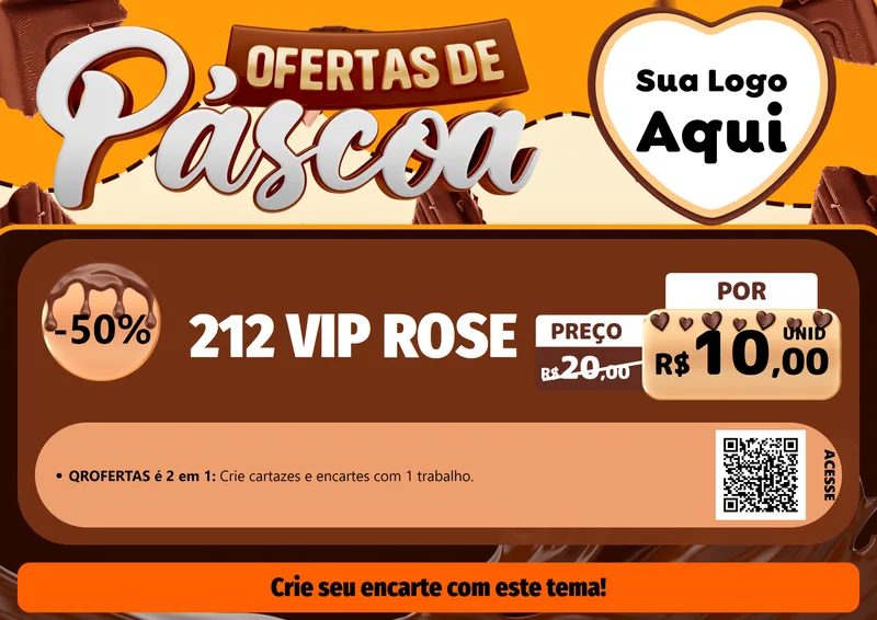 Modelo de Cartaz para Cartaz A4 Horizontal com o tema Ofertas de Páscoa para Perfumes