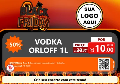 Modelo de Cartaz para Cartaz A4 Horizontal com o tema Black Friday para Distribuidora de bebidas