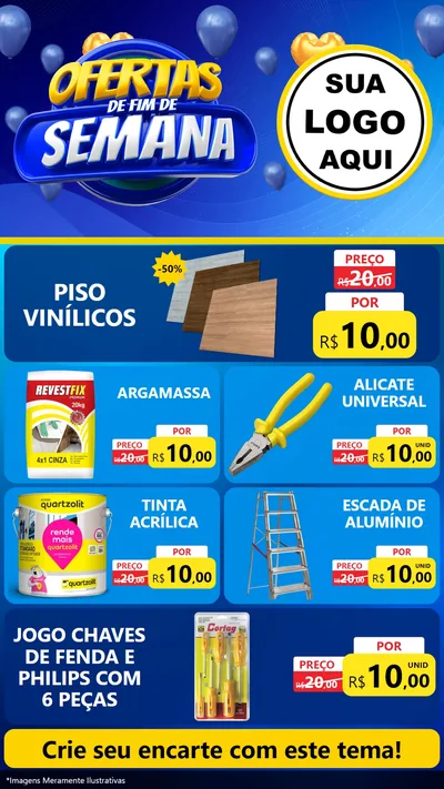 Modelo de TV para TV Vertical com o tema Ofertas de Fim de Semana para Material para Construção