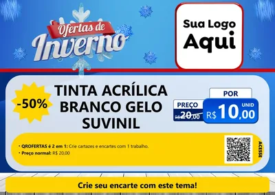 Modelo de Cartaz para Cartaz A4 Horizontal com o tema Ofertas de Inverno para Tintas e Ferramentas