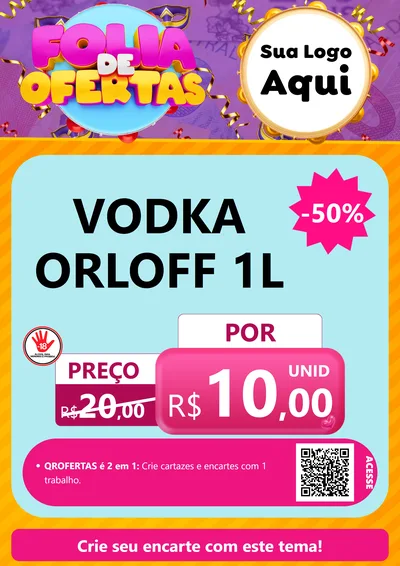Modelo de Cartaz para Cartaz A4 Vertical com o tema Folia de Ofertas para Distribuidora de bebidas