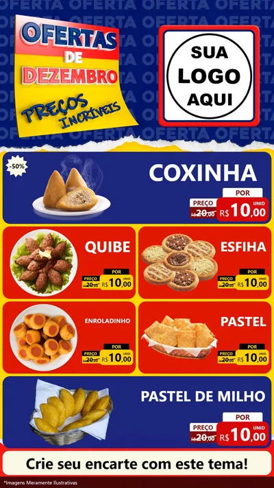 Modelo de TV para TV Vertical com o tema Ofertas de Dezembro - Preços Incríveis para Salgadaria