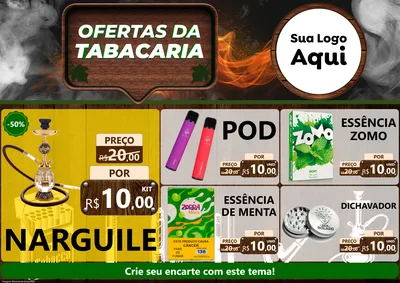 Modelo de Encarte para Encarte A4 Horizontal com o tema Ofertas da Tabacaria para Tabacaria