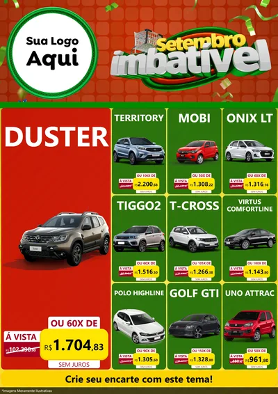 Modelo de Encarte para Encarte A4 Vertical com o tema Setembro Imbatível para Concessionaria de Carros