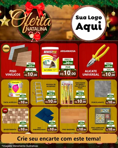 Modelo de Rede Social para Feed Instagram com o tema Ofertas Natalina para Material para Construção