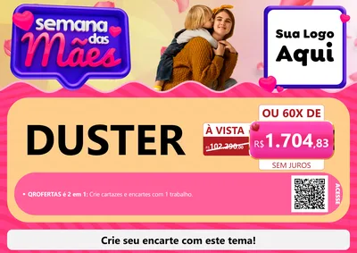 Modelo de Cartaz para Cartaz A4 Horizontal com o tema Semana das Mães para Concessionaria de Carros