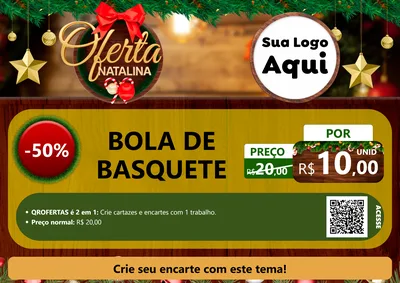Modelo de Cartaz para Cartaz A4 Horizontal com o tema Ofertas Natalina para Artigos Esportivos