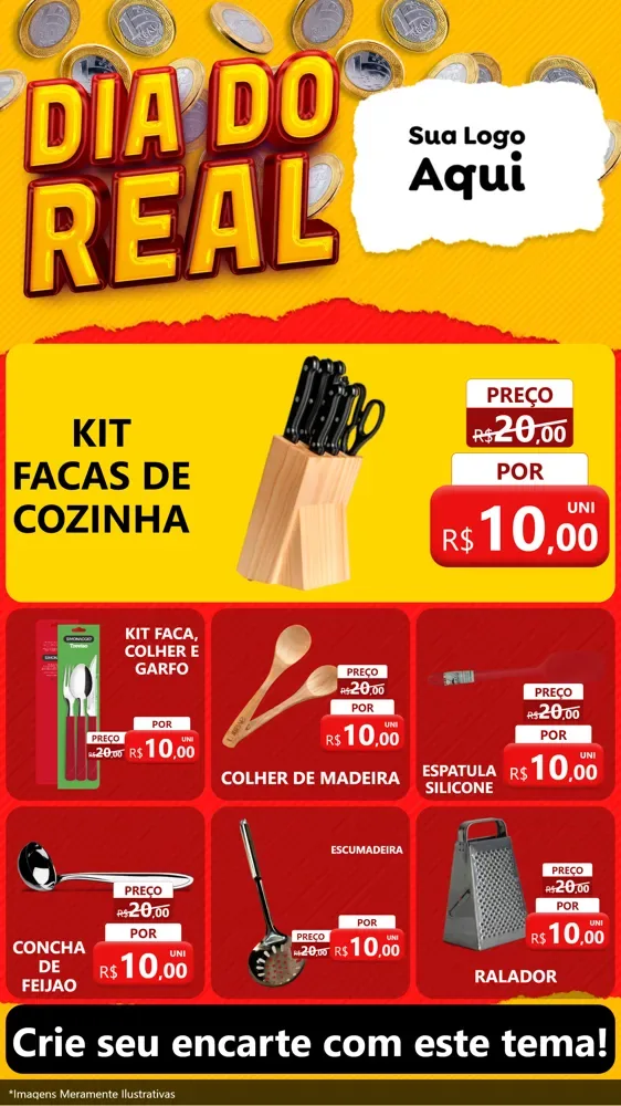 Modelo de Rede Social para Stories com o tema Dia Do Real para Utilidades Domésticas