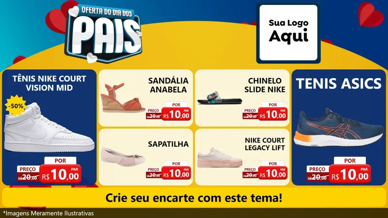 Modelo de TV para TV Horizontal com o tema Oferta Do Dia Dos Pais para Calçados