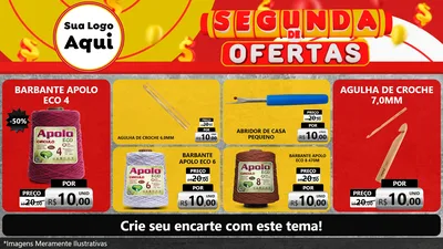 Modelo de TV para TV Horizontal com o tema Segunda de Ofertas para Armarinho e Aviamentos