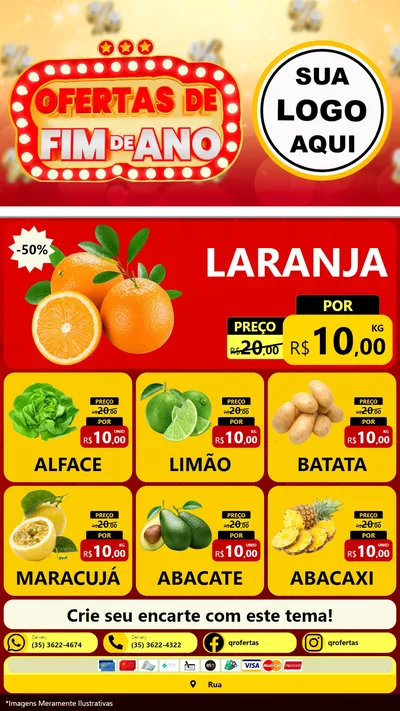 Modelo de Rede Social para Stories com o tema Ofertas de Fim de Ano para Hortifrúti