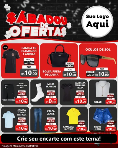 Modelo de Rede Social para Feed Instagram com o tema Sabadou de Ofertas para Roupas e acessórios