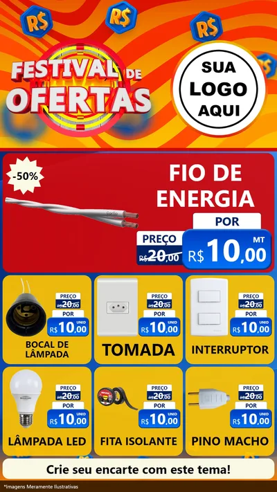 Modelo de Rede Social para Stories com o tema Festival de Ofertas para Materiais Elétricos