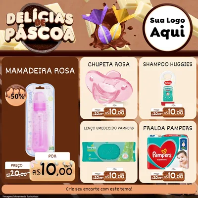 Modelo de Rede Social para Feed Facebook com o tema Delícias de Páscoa para Bebês