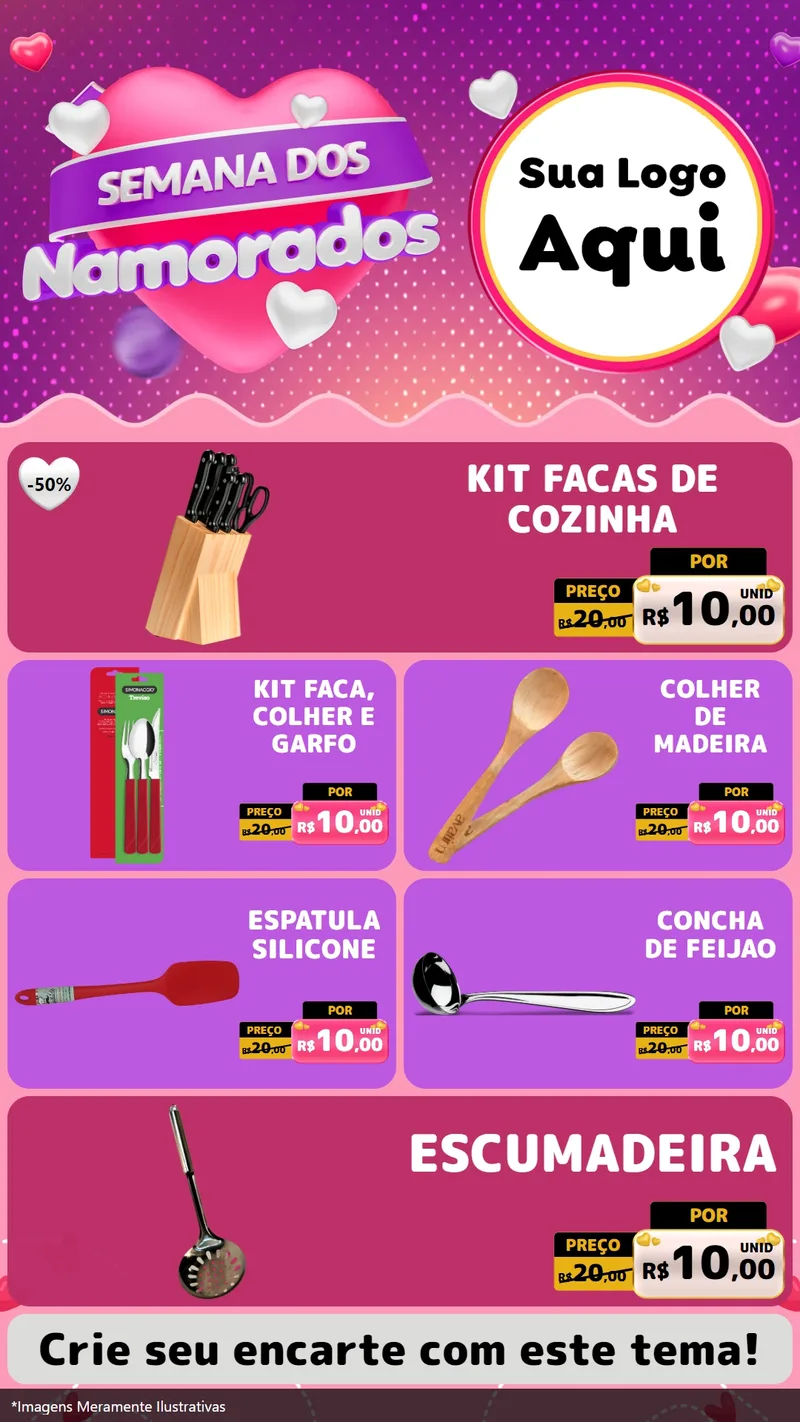 Modelo de TV para TV Vertical com o tema Semana dos Namorados para Utilidades Domésticas