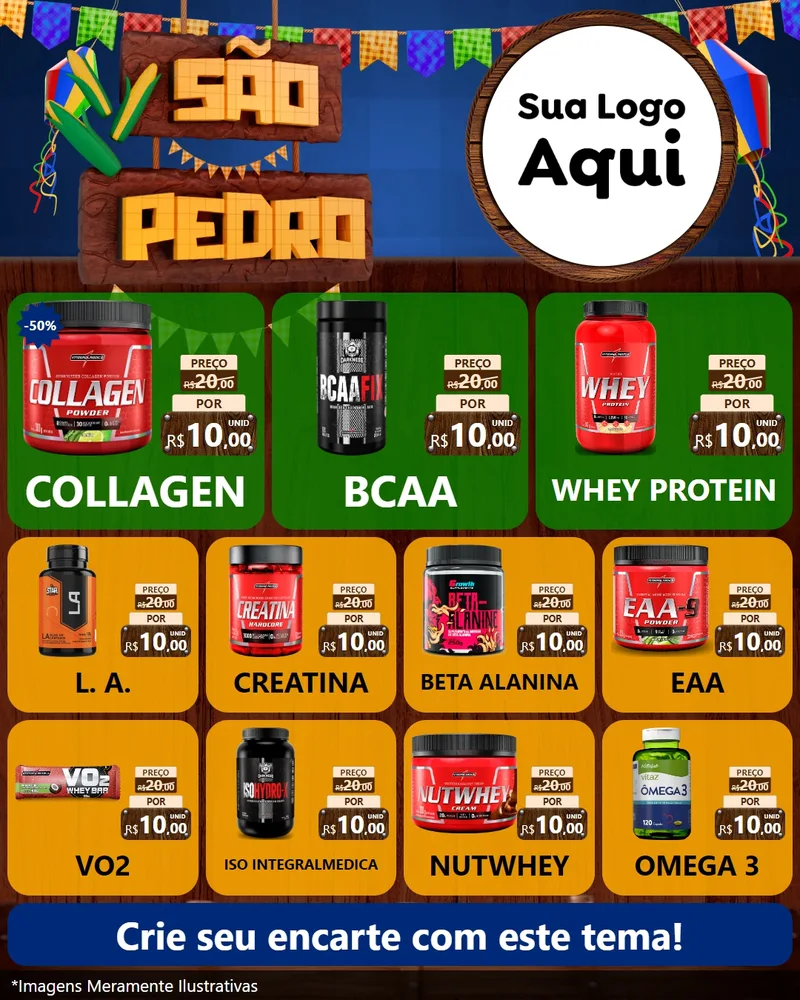 Modelo de Rede Social para Feed Instagram com o tema São Pedro para Suplementos alimentares