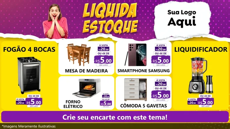 Modelo de TV para TV Horizontal com o tema Liquida estoque para Móveis e Eletro