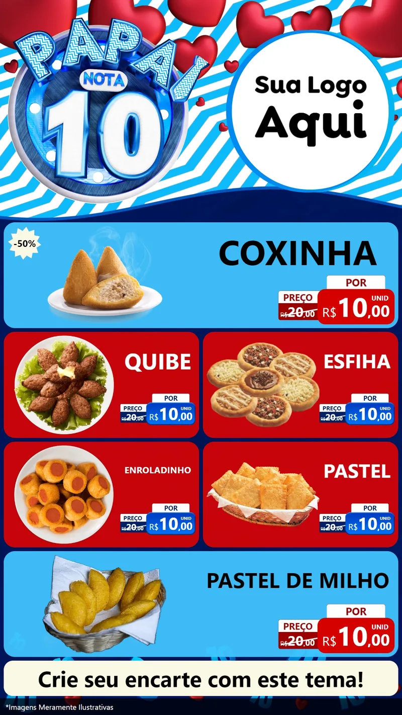 Modelo de TV para TV Vertical com o tema Papai Nota 10 para Salgadaria