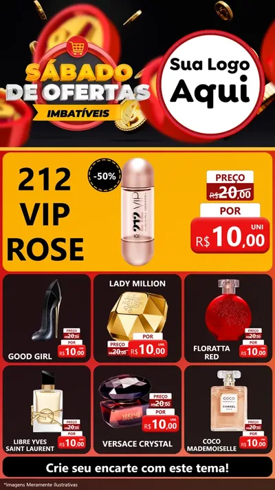 Modelo de Rede Social para Stories com o tema Sábado de Ofertas Imbatíveis para Perfumes