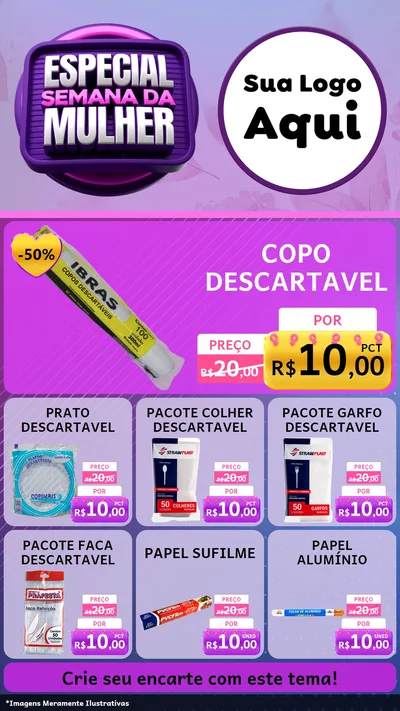 Modelo de Rede Social para Stories com o tema Especial Semana da Mulher para Embalagens