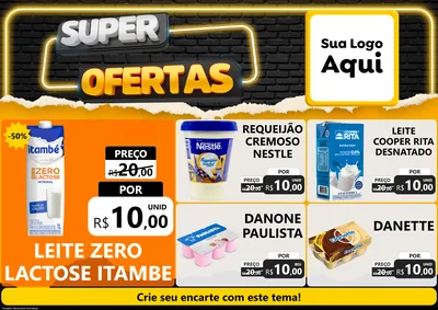 Modelo de Encarte para Encarte A4 Horizontal com o tema Super Ofertas para Frios e Laticínios