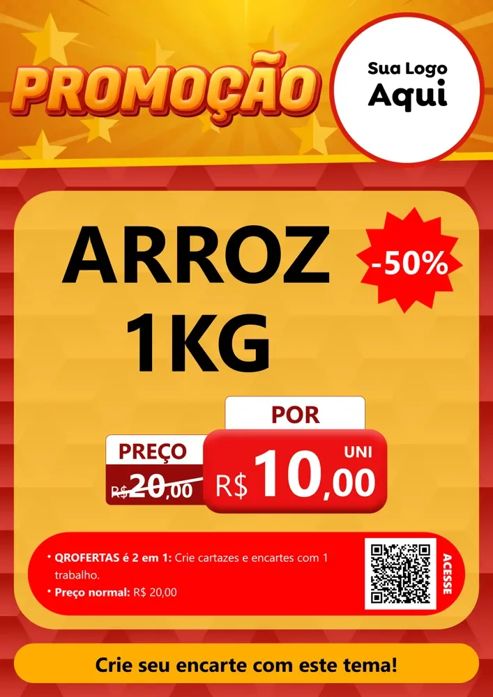 Modelo de Cartaz para Cartaz A4 Vertical com o tema Promoção para Supermercado