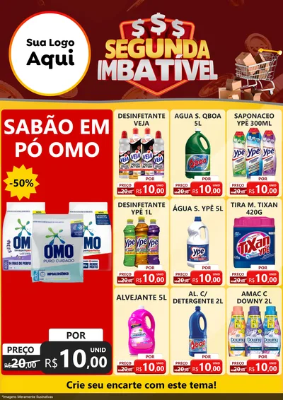 Modelo de Encarte para Encarte A4 Vertical com o tema Segunda Imbatível para Produtos de Limpeza
