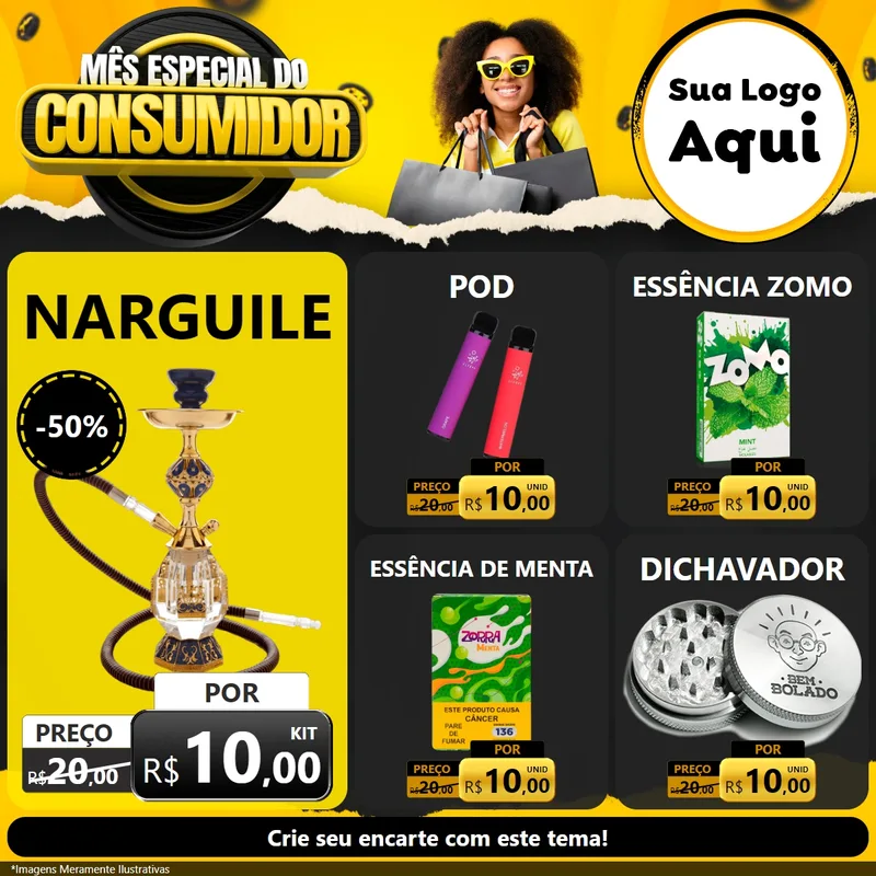Modelo de Rede Social para Feed Facebook com o tema Mês Especial do Consumidor para Tabacaria